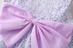 Rochita subtire de vara Lili, bumbac, lila cu imprimeu floral