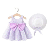 Rochita subtire de vara Lili, bumbac, lila cu imprimeu floral