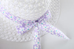 Rochita subtire de vara Lili, bumbac, lila cu imprimeu floral