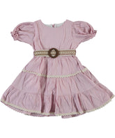 Rochita de vara Nana, panza topita, bumbac, roz prafuit