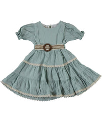 Rochita de vara Nana, panza topita, bumbac, verde olive