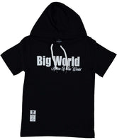 Tricou cu gluga, baieti Big World, bumbac, negru