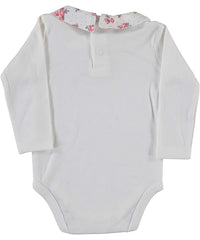 Body cu maneca lunga, Iepuras, bumbac, alb