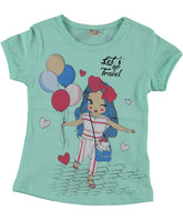 Tricou fete, Travel, bumbac, verde turcoise