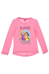 Bluza cu maneca lunga, bumbac, Printesele Disney, roz deschis