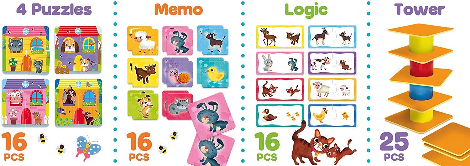 Joc de logica 4 in 1 - Animalute jucause