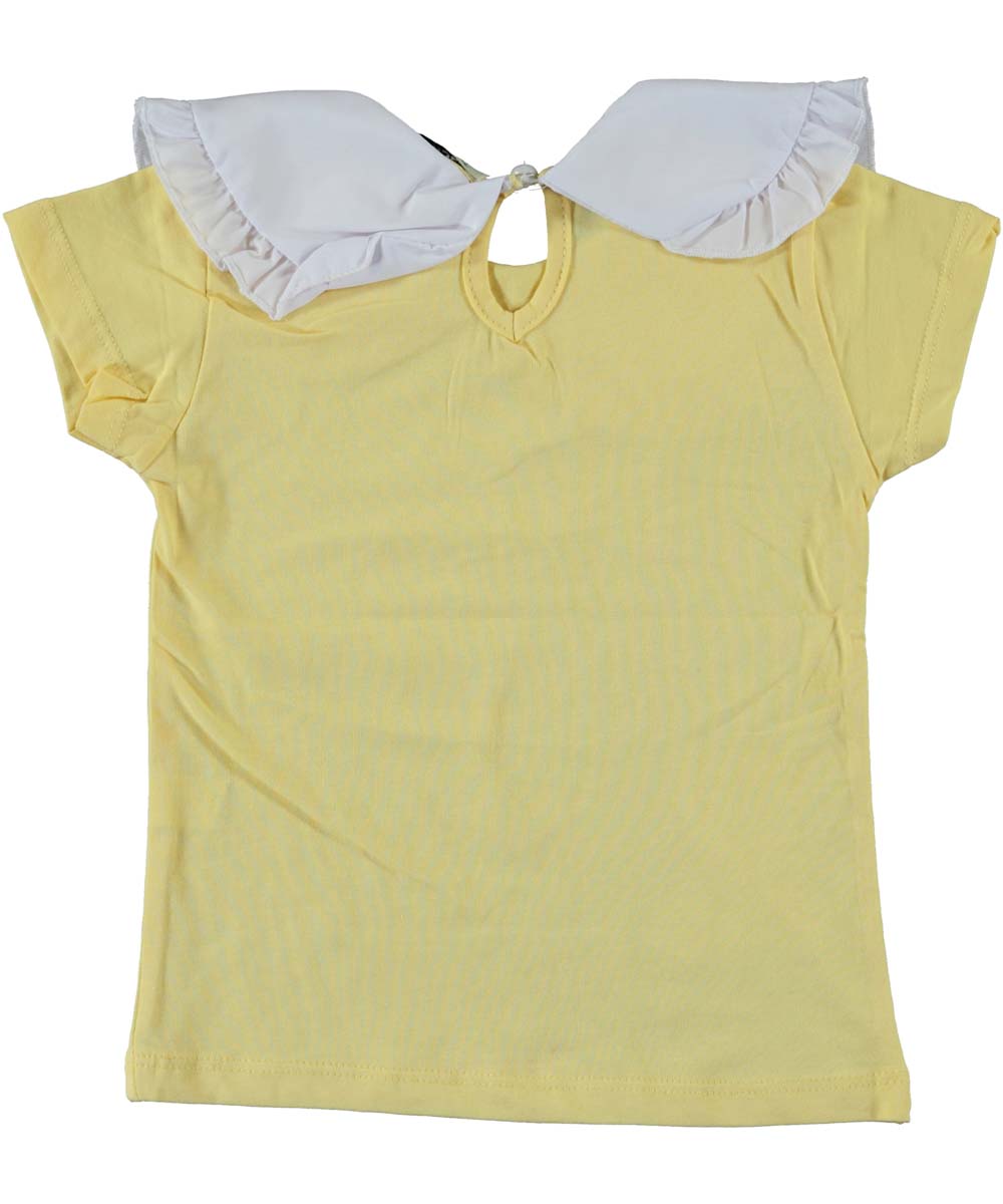 Tricou cu guleras fete, Teddy, bumbac, galben