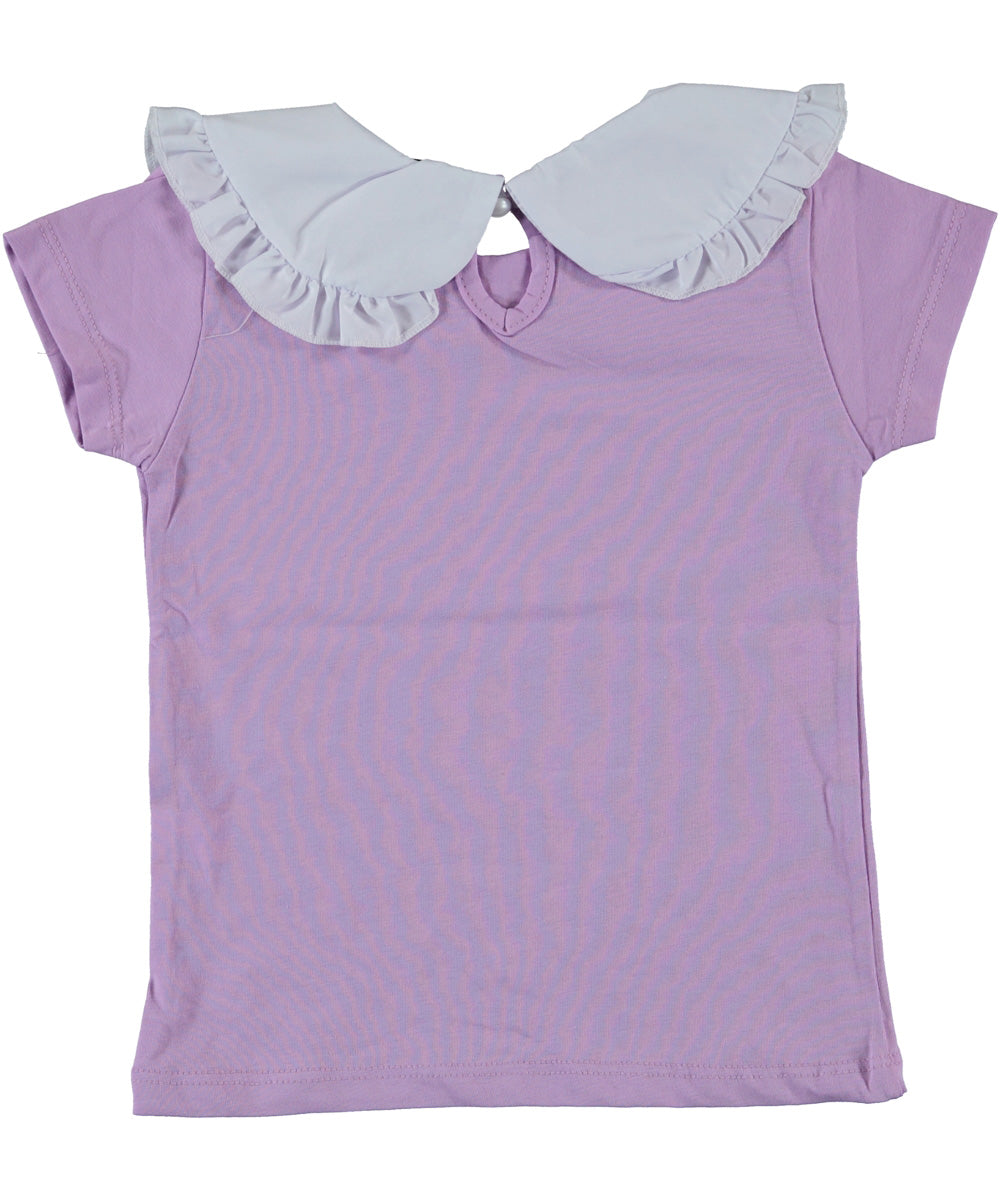 Tricou cu guleras fete, Teddy, bumbac, lila