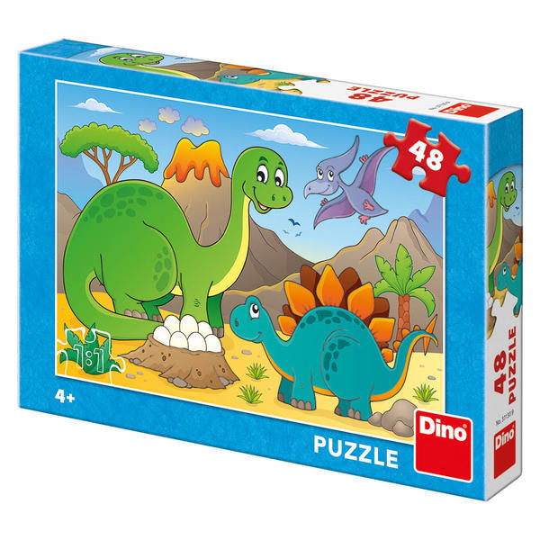 Puzzle - Dinozauri prietenosi (48 piese)