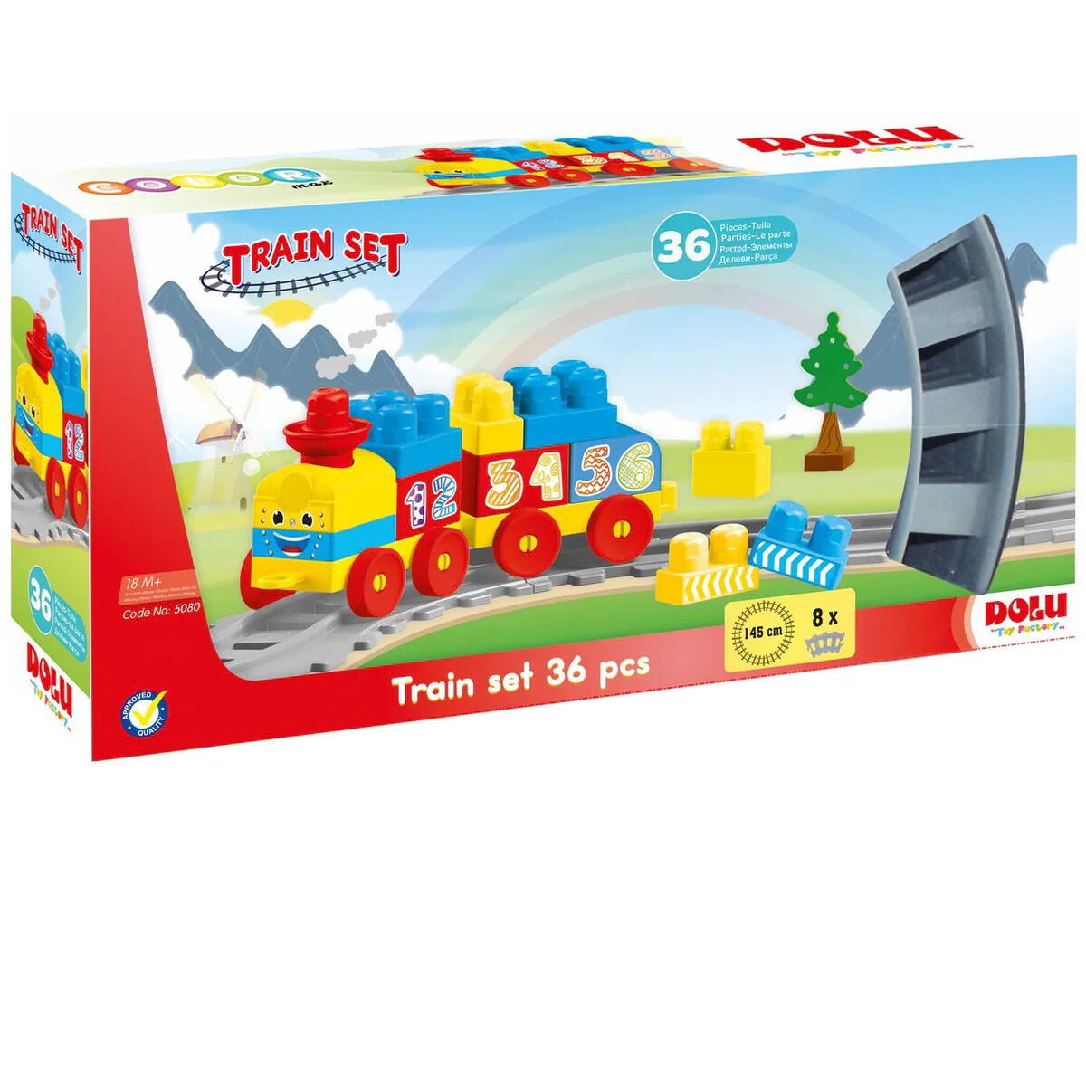 Set de constructii cu trenulet - 36 piese