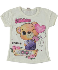 Tricou elegant fete, Love Bear, bumbac, alb