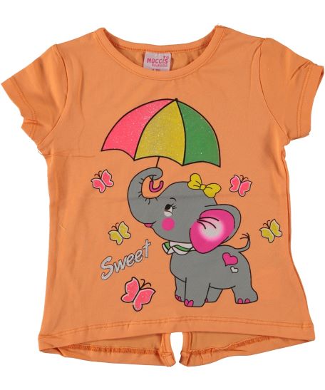 Tricou fete, Baby Elefant, bumbac, portocaliu