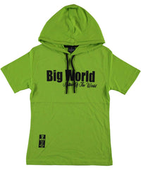 Tricou cu gluga, baieti Big World, bumbac, verde