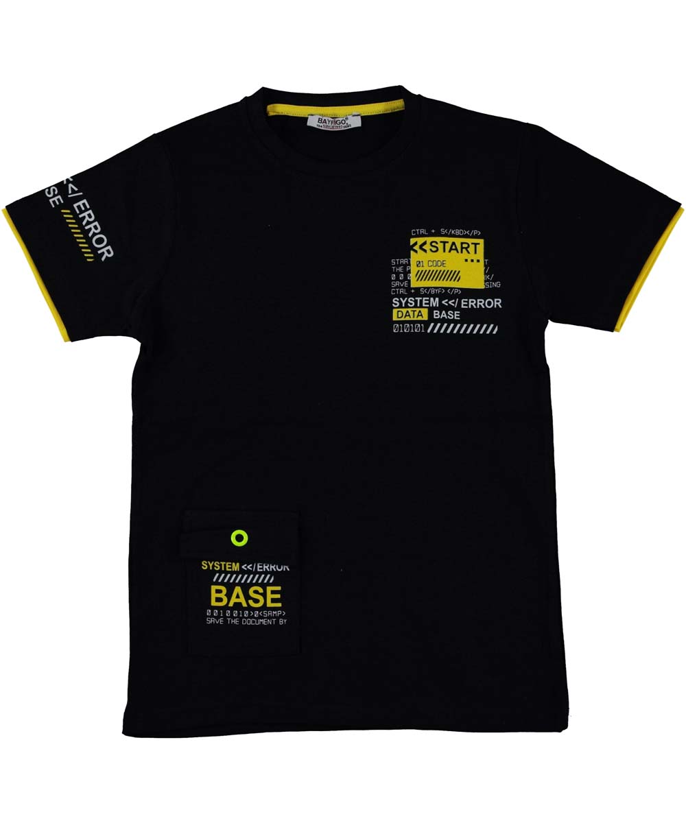 Tricou baieti, System Error, bumbac, negru