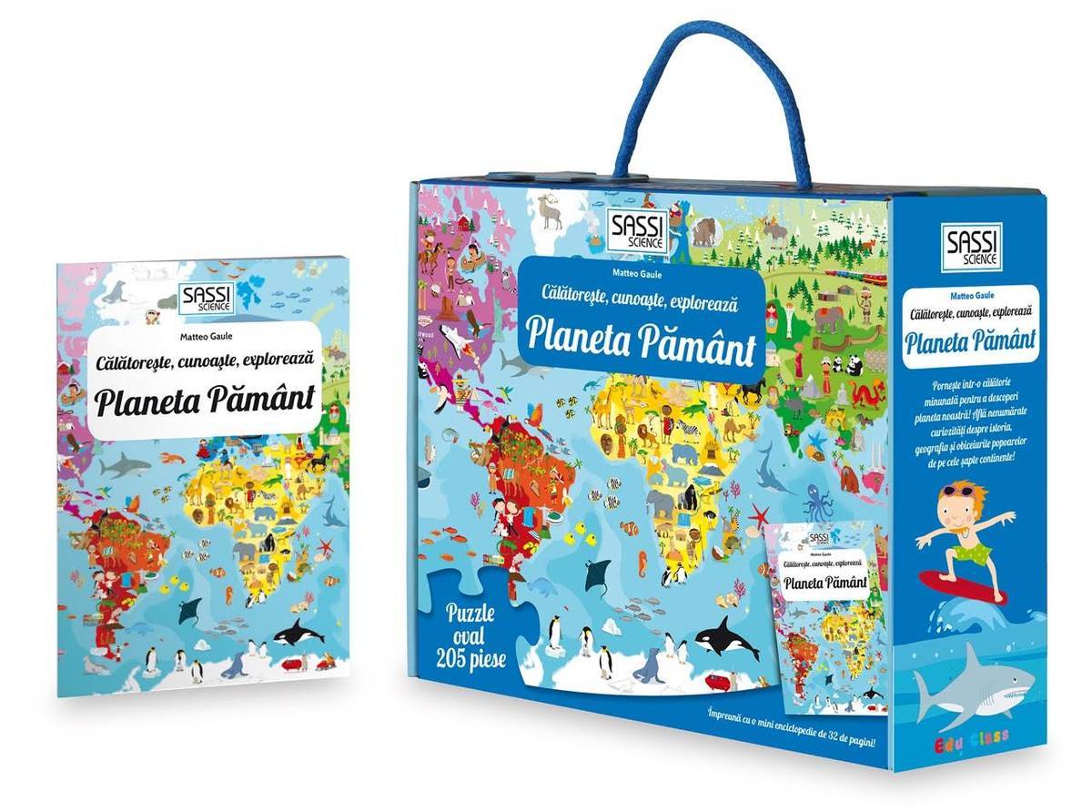 Cunoaste si exploreaza -  Puzzle Planeta Pamant in limba Romana (205 piese)