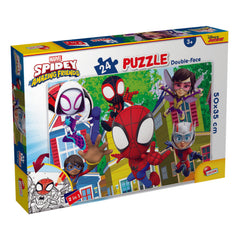 Puzzle de colorat -  Distractie cu paienjenelul Marvel si prietenii lui uimitori (24 piese)