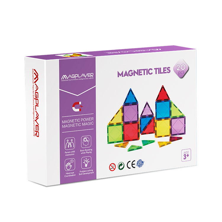 Set de constructie magnetic 3D - 20 piese