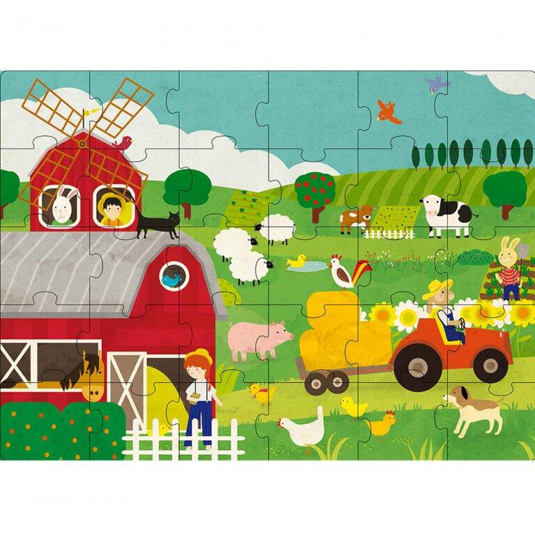 Puzzle (30 piese) cu carte - Ferma